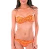 Bandeau Bikini Mit Vichy Muster In Orange Texturiert – Acacia Laranja -Bestes Bademoden Geschäft 19810955821 MODEL FRONT1