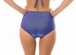 Blau Schimmernde Lurex Bikinihose, Hochtailliertet – Calcinha Radiante Azul Marinho Hot Pant -Bestes Bademoden Geschäft bottom calcinha radiante azul marinho hot pant 21 e1530279519127