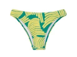 Feste High Leg Bikinihose, Grün Gemustert – Bottom Banana Yellow Bandeau