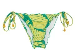 Gemusterte Scrunch Bikinihose, Gewellter Rand – Bottom Banana Yellow Frufru