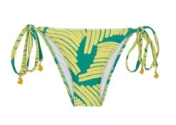 Grün Gelbgemusterte Bikinihose Mit Accessoire – Bottom Banana Yellow Invisible