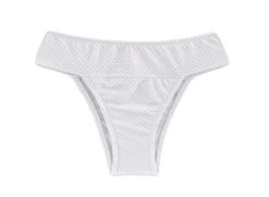 Weiße Texturierte Bikinihose, Mit Breitem Bund – Bottom Cloque Branco Tri Cos