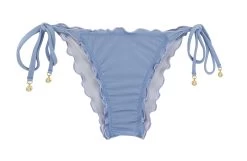 Denimblaue Scrunch-Bikinihose Mit Accessoire – Bottom Garoa Frufru