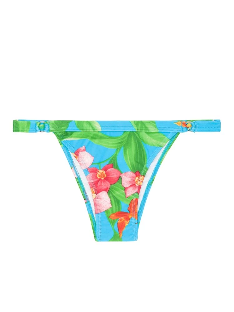 Blaugeblümter Badetanga, Schmale Ränder – Calcinha Aloha Cropped Tiras 6 Blaugeblümter Badetanga, Schmale Ränder – Calcinha Aloha Cropped Tiras – Bild 4