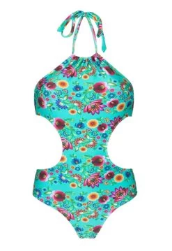 Türkisblauer Geblümter Trikini – Bloom Maio Recorte -Bestes Bademoden Geschäft onepiece riodesol bloom maio recorte 01 e1521023918982