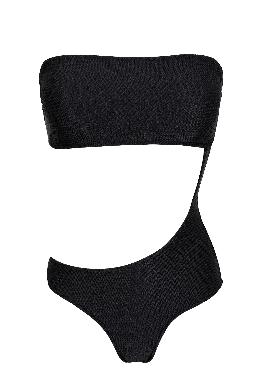 Schwarzer Zweiteiliger Bandeau Badeanzug – Body All Black 6 Schwarzer Zweiteiliger Bandeau Badeanzug – Body All Black – Bild 4