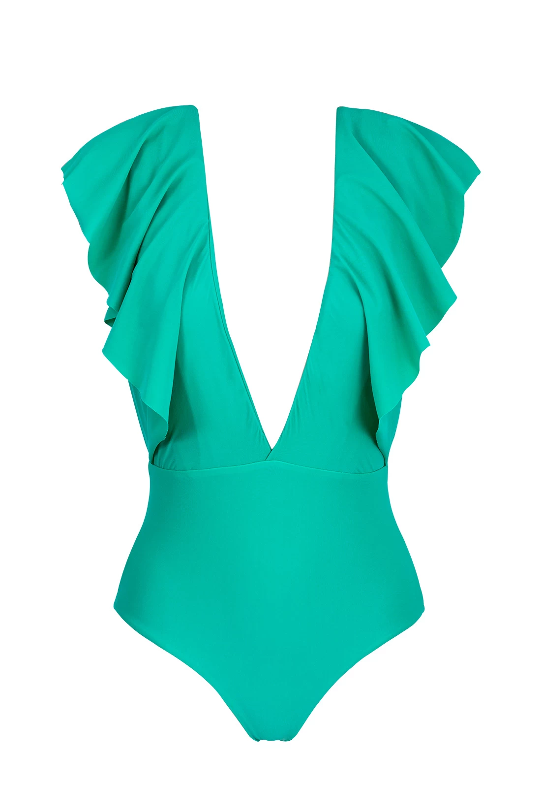 Grüner Ausgeschnittener Badeanzug Mit Volants – Body Bahamas Frill 4 Grüner Ausgeschnittener Badeanzug Mit Volants – Body Bahamas Frill – Bild 2