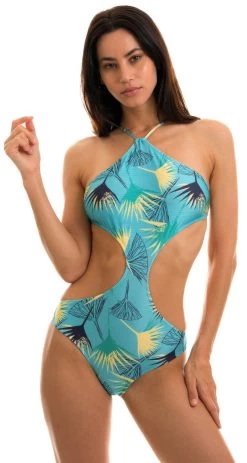 Hellblauer Monokini Gemustert – Body Flower Geometric -Bestes Bademoden Geschäft onepiece riodesol body flower geometric 11