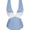 Weiß Denimblauer Monokini Mit V-Ausschnitt – Garoa Trikini Recorte -Bestes Bademoden Geschäft onepiece riodesol garoa trikini recorte 01