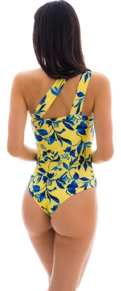 Gelber Asymetrischer Badeanzug Mit Musterung – Lemon Flower One Shoulder -Bestes Bademoden Geschäft onepiece riodesol lemon flower one shoulder 21