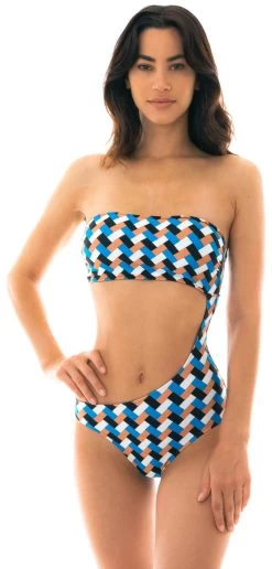 Brasilianischer Bunter Monokini Geometrische Musterung – Maio Geometric
