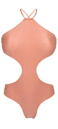 Trikini Mit Hohem Halsausschnitt Pfirsichrosa – Rose Body Decote -Bestes Bademoden Geschäft onepiece riodesol rose body decote 01