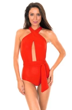 Roter Einteiliger Badeanzug Mit Tiefem Dekolleté – Vegas Urucum -Bestes Bademoden Geschäft onepiece riodesol vegas urucum 11 e1520257413496