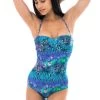 Blaugemusterter Wattierter Bandeau Badeanzug – Violina One Piece -Bestes Bademoden Geschäft onepiece riodesol violina one piece 11 e1529058455786