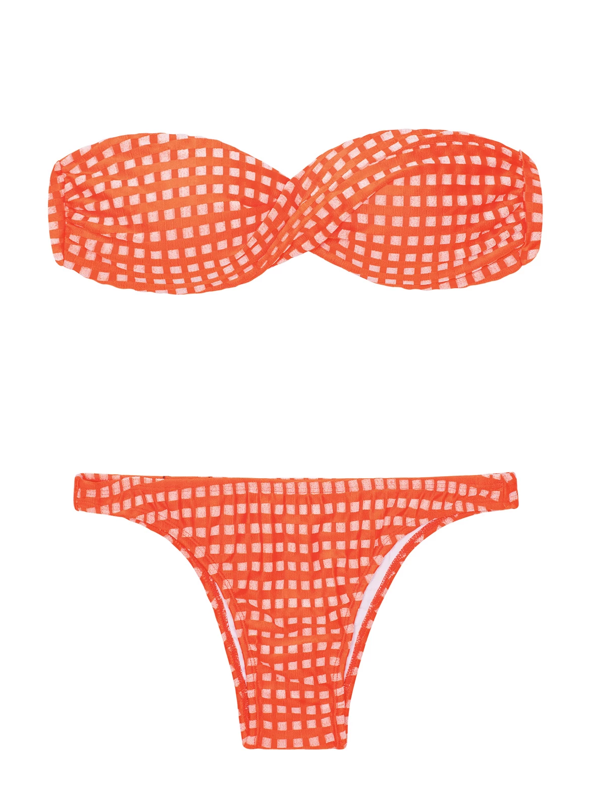 Bandeau Bikini Mit Vichy Muster In Orange Texturiert – Acacia Laranja 6 Bandeau Bikini Mit Vichy Muster In Orange Texturiert – Acacia Laranja – Bild 4