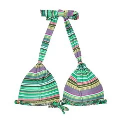 Gestreiftes Bikini Oberteil Mit Faltenoptik – Soutien Listradinho