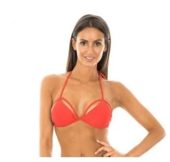Bikini Triangle Top Rot, Mit Bändern – Soutien Tiras Trio Red