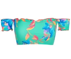 Wassergrünes Geblühmtes Crop Top – Top Acqua Flora Off Shoulder -Bestes Bademoden Geschäft top riodesol top acqua flora off shoulder 01