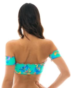 Wassergrünes Geblühmtes Crop Top – Top Acqua Flora Off Shoulder -Bestes Bademoden Geschäft top riodesol top acqua flora off shoulder 21