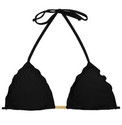 Triangeltop Schwarz, Gewellter Rand – Top Ambra Preto Eva
