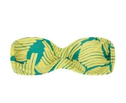 Grün Gemustertes Bandeau Top – Plissiert – Top Banana Yellow Bandeau