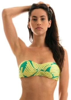 Grün Gemustertes Bandeau Top – Plissiert – Top Banana Yellow Bandeau -Bestes Bademoden Geschäft top riodesol top banana yellow bandeau 11