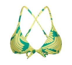 Grüngemustertes Bikinitop Kreuzträger – Top Banana Yellow Micro