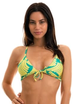 Grüngemustertes Bikinitop Kreuzträger – Top Banana Yellow Micro -Bestes Bademoden Geschäft top riodesol top banana yellow micro 11