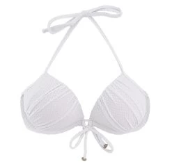 Weißes Balconette Push-Up Top, Texturiert – Top Cloque Branco Balconet