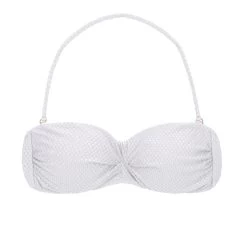 Weißes Texturiertes Bandeau Top, Plissiert – Top Cloque Branco Bandeau