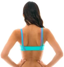 Sportliches Badeoberteil Blau Mit Rosa Details – Top Duo Pink Blue -Bestes Bademoden Geschäft top riodesol top duo pink blue 21