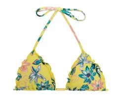 Gelb Geblümtes Triangel Oberteil- Top Florescer Frufru