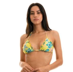 Gelb Geblümtes Triangel Oberteil- Top Florescer Frufru -Bestes Bademoden Geschäft top riodesol top florescer frufru 11