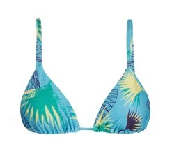 Blau Geblühmtes Triangel-Top – Top Flower Geometric Invisible