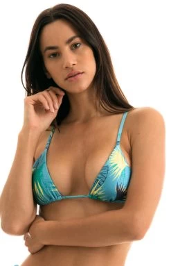 Blau Geblühmtes Triangel-Top – Top Flower Geometric Invisible -Bestes Bademoden Geschäft top riodesol top flower geometric invisible 11