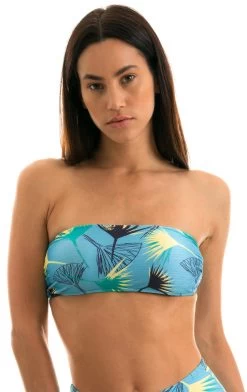 Hellblaues Gemustertes Bandeau – Top Flower Geometric Reto -Bestes Bademoden Geschäft top riodesol top flower geometric reto 11