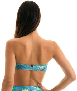 Hellblaues Gemustertes Bandeau – Top Flower Geometric Reto -Bestes Bademoden Geschäft top riodesol top flower geometric reto 21