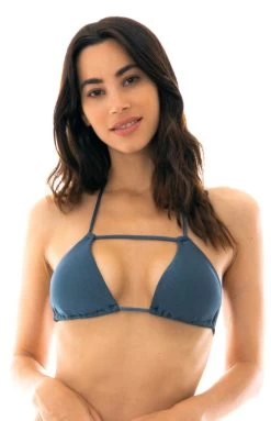 Schieferblaues Triangel Top Mit Riemchen – Top Galaxia Detail