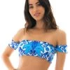 Crop Top Off Shoulder Blumenmotiv Blau-weiß – Top Hortensia Off Shoulder -Bestes Bademoden Geschäft top riodesol top hortensia off shoulder 11