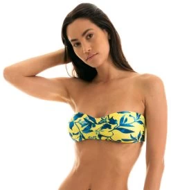 Gelbes Bandeau, Gemustert – Top Lemon Flower Bandeau -Bestes Bademoden Geschäft top riodesol top lemon flower bandeau 11