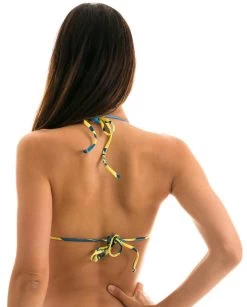 Gelbes Triangel Bikinitop Blau Gemustert – Top Lemon Flower Frufru -Bestes Bademoden Geschäft top riodesol top lemon flower frufru 21