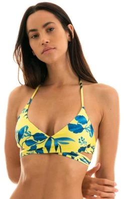 Gelbes Bustier-Top Wickeloptik – Top Lemon Flower Transpassado -Bestes Bademoden Geschäft top riodesol top lemon flower transpassado 11