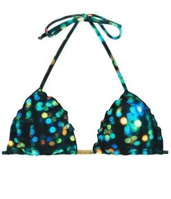 Bikinioberteil Schwarz Triangel Bunt Bedruckt – Top Luce Frufru -Bestes Bademoden Geschäft top riodesol top luce frufru 01