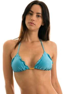 Himmelblaues Triangel-Top Gewellter Rand – Top Orvalho Frufru -Bestes Bademoden Geschäft top riodesol top orvalho frufru 11