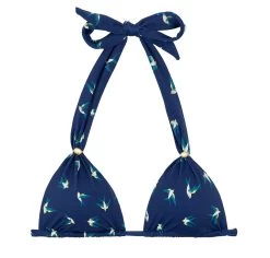 Marineblaues Triangel Bikinitop Mit Faltenoptik – Top Seabird Cortinao