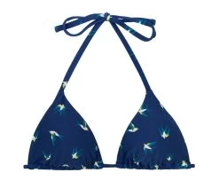 Dunkelblaues Verstellbares Triangel Top, Vogelmotiv – Top Seabird Invisible