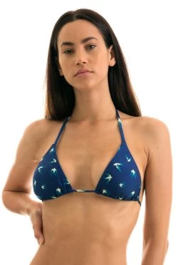 Dunkelblaues Verstellbares Triangel Top, Vogelmotiv – Top Seabird Invisible -Bestes Bademoden Geschäft top riodesol top seabird invisible 11